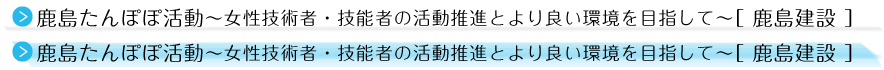 鹿島たんぽぽ活動〜女性技術者・技能者の活動推進とより良い環境を目指して〜［ 鹿島建設 ］